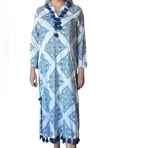 Pine Cone Hill Cotton Kimono Kaftan with Tassels Size M/L